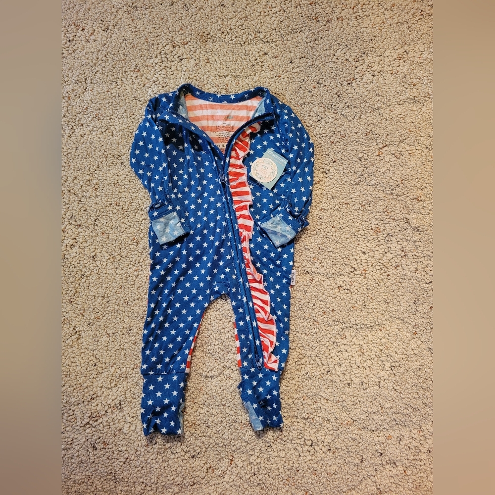 Gigi&Max bamboo footie pajamas patriotic